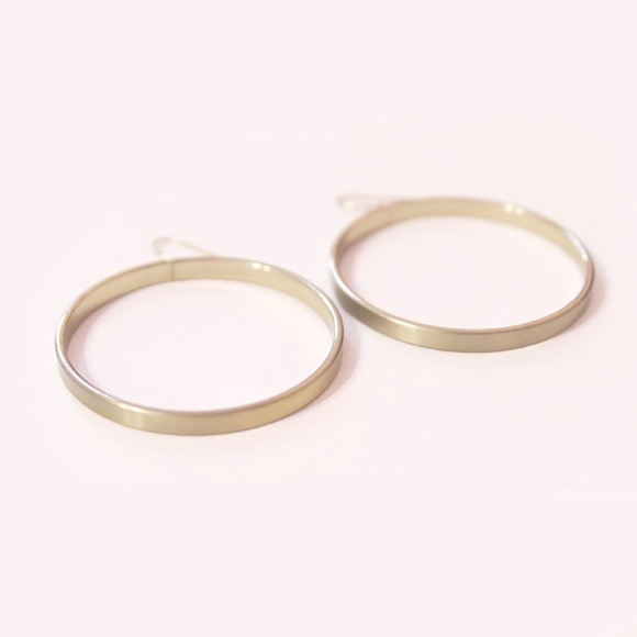 Women's Large Brass Hoop Earrings - 2 in. - Picture 2 of 4